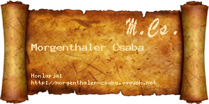 Morgenthaler Csaba névjegykártya